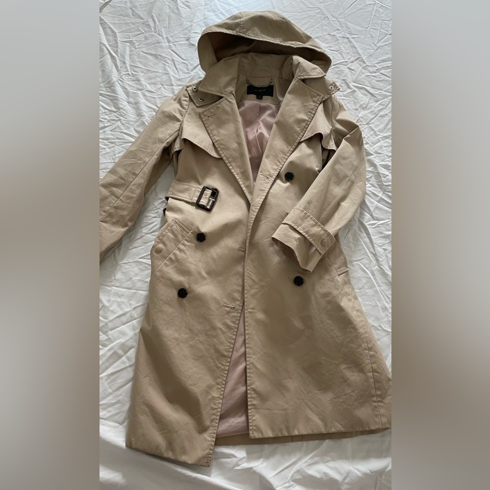 J.crew tan trench coat size 4